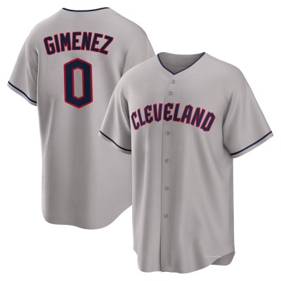 Men's Andres Gimenez Cleveland Guardians Replica Gray Road Jersey