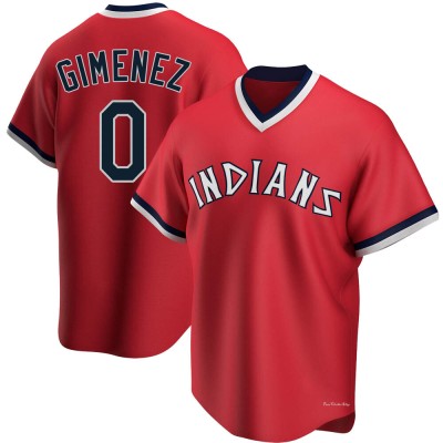 Men's Andres Gimenez Cleveland Guardians Replica Red Road Cooperstown Collection Jersey