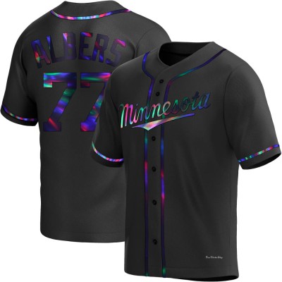 Men's Andrew Albers Minnesota Twins Replica Black Holographic Alternate Jersey