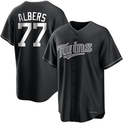 Men's Andrew Albers Minnesota Twins Replica Black/White Jersey