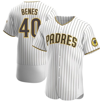 Men's Andy Benes San Diego Padres Authentic White/Brown Home Jersey