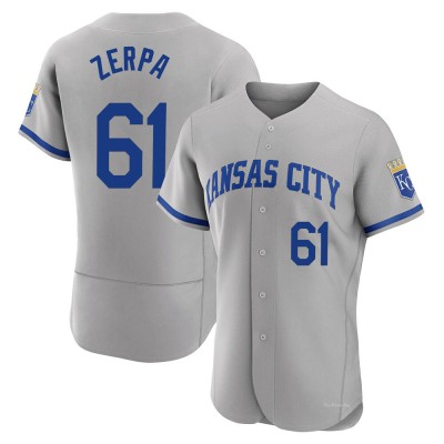 Men's Angel Zerpa Kansas City Royals Authentic Gray 2022 Road Jersey