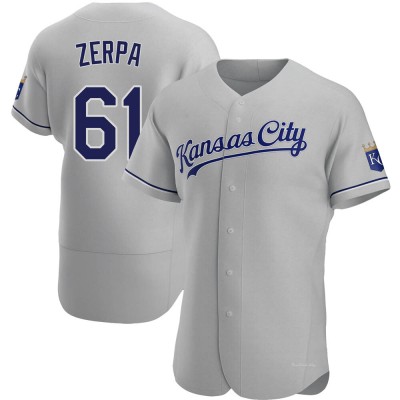 Men's Angel Zerpa Kansas City Royals Authentic Gray Road Jersey