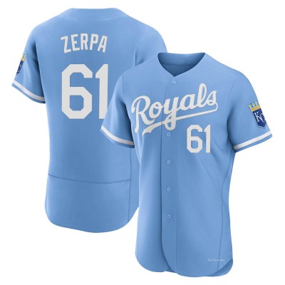 Men's Angel Zerpa Kansas City Royals Authentic Light Blue 2022 Alternate Jersey