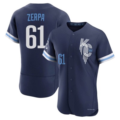 Men's Angel Zerpa Kansas City Royals Authentic Navy 2022 City Connect Jersey