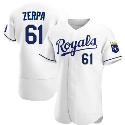 Men's Angel Zerpa Kansas City Royals Authentic White Home Jersey