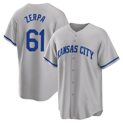 Men's Angel Zerpa Kansas City Royals Replica Gray 2022 Road Jersey