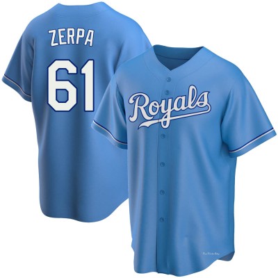 Men's Angel Zerpa Kansas City Royals Replica Light Blue Alternate Jersey