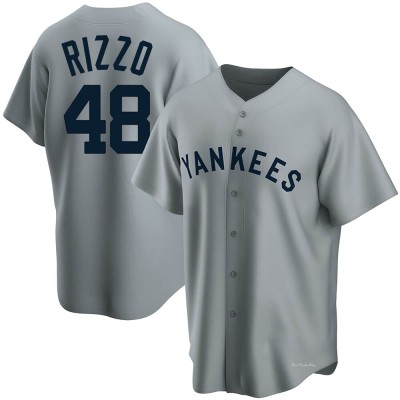 Men's Anthony Rizzo New York Yankees Replica Gray Road Cooperstown Collection Jersey