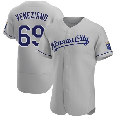 Men's Anthony Veneziano Kansas City Royals Authentic Gray Road Jersey