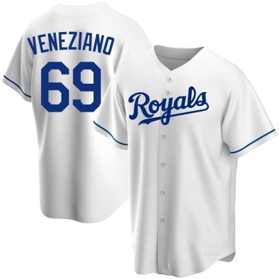 Men's Anthony Veneziano Kansas City Royals Replica White Home Jersey