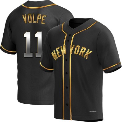 Men's Anthony Volpe New York Yankees Replica Black Golden Alternate Jersey