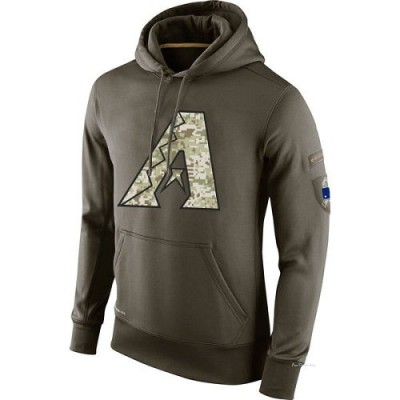 Men's Arizona Diamondbacks Olive Salute To Service KO Performance Hoodie