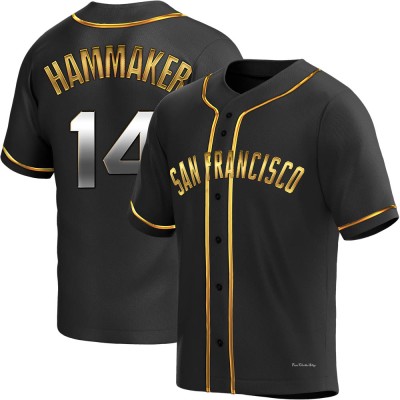 Men's Atlee Hammaker San Francisco Giants Replica Black Golden Alternate Jersey