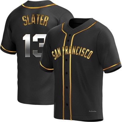 Men's Austin Slater San Francisco Giants Replica Black Golden Alternate Jersey