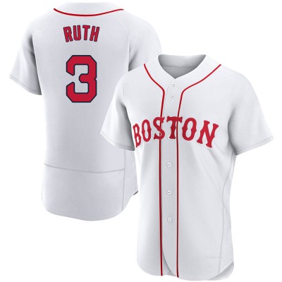 Men's Babe Ruth Boston Red Sox Authentic White 2021 Patriots' Day Jersey