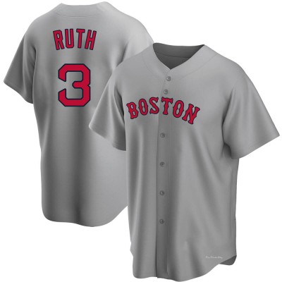 Men's Babe Ruth Boston Red Sox Replica Gray Road Jersey