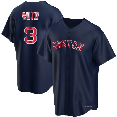 Men's Babe Ruth Boston Red Sox Replica Navy Alternate Jersey