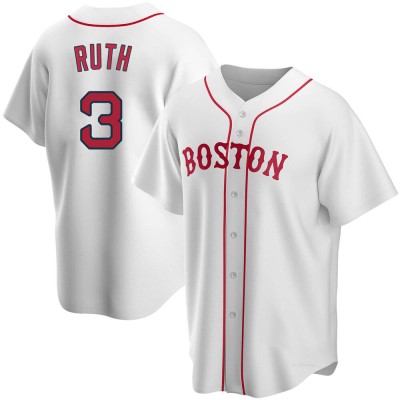 Men's Babe Ruth Boston Red Sox Replica White Alternate Jersey