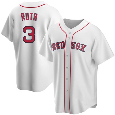 Men's Babe Ruth Boston Red Sox Replica White Home Jersey