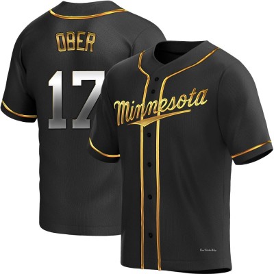 Men's Bailey Ober Minnesota Twins Replica Black Golden Alternate Jersey