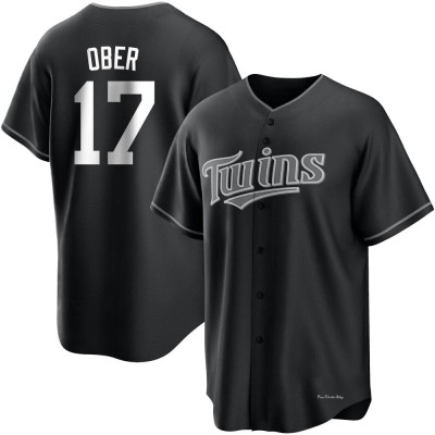 Men's Bailey Ober Minnesota Twins Replica Black/White Jersey