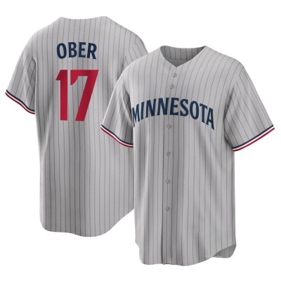 Men's Bailey Ober Minnesota Twins Replica Gray Road Jersey