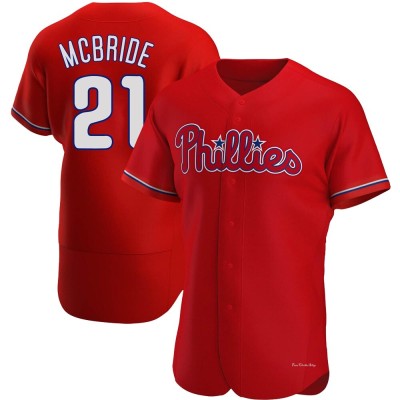 Men's Bake Mcbride Philadelphia Phillies Authentic Red Alternate Jersey