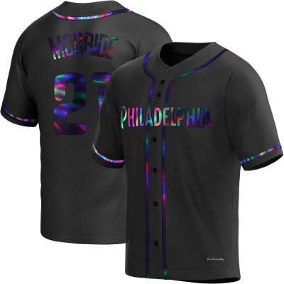 Men's Bake Mcbride Philadelphia Phillies Replica Black Holographic Alternate Jersey