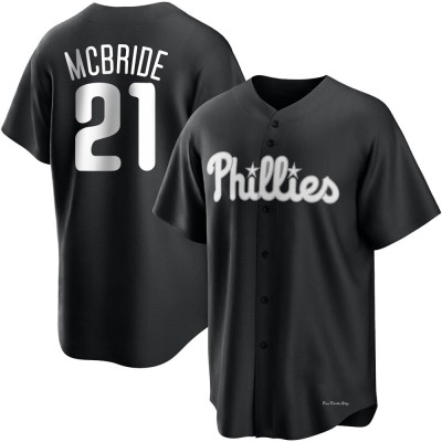 Men's Bake Mcbride Philadelphia Phillies Replica Black/White Jersey