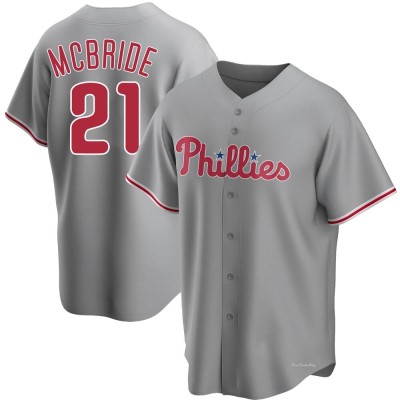 Men's Bake Mcbride Philadelphia Phillies Replica Gray Road Jersey