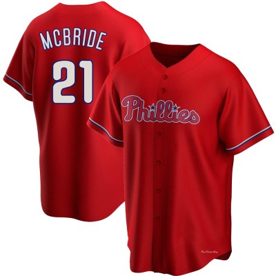 Men's Bake Mcbride Philadelphia Phillies Replica Red Alternate Jersey