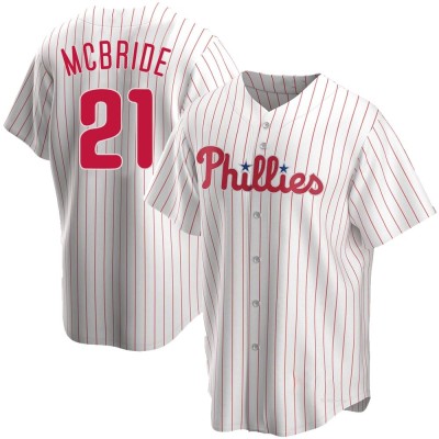 Men's Bake Mcbride Philadelphia Phillies Replica White Home Jersey