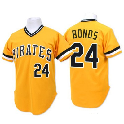 Men's Barry Bonds Pittsburgh Pirates Authentic Gold Throwback Jersey