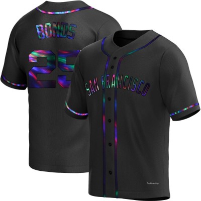 Men's Barry Bonds San Francisco Giants Replica Black Holographic Alternate Jersey