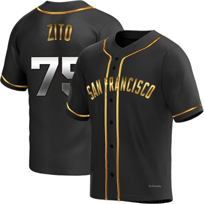 Men's Barry Zito San Francisco Giants Replica Black Golden Alternate Jersey