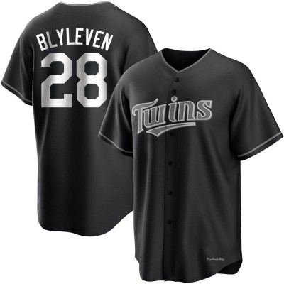 Men's Bert Blyleven Minnesota Twins Replica Black/White Jersey