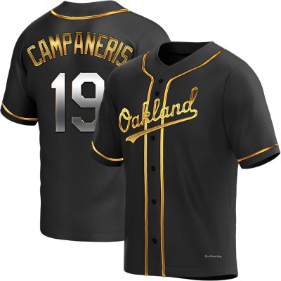 Men's Bert Campaneris Oakland Athletics Replica Black Golden Alternate Jersey