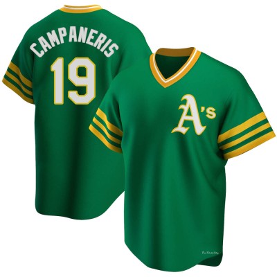 Men's Bert Campaneris Oakland Athletics Replica Green R Kelly Road Cooperstown Collection Jersey