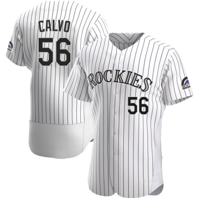 Men's Blair Calvo Colorado Rockies Authentic White Home Jersey