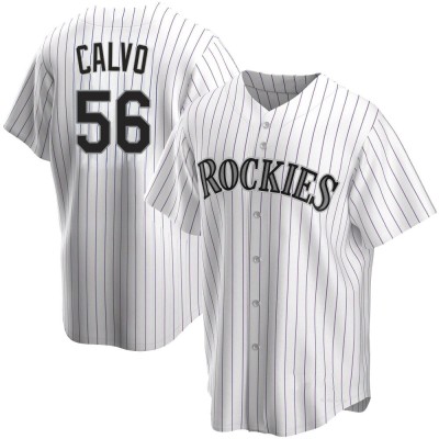 Men's Blair Calvo Colorado Rockies Replica White Home Jersey