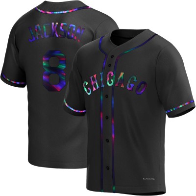 Men's Bo Jackson Chicago White Sox Replica Black Holographic Alternate Jersey