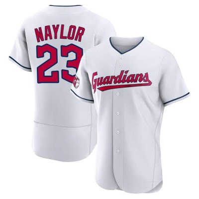 Men's Bo Naylor Cleveland Guardians Authentic White Home Jersey