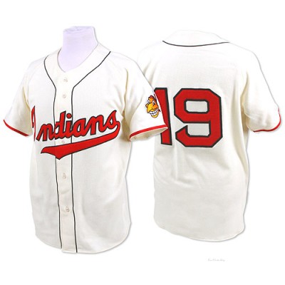 Men's Bob Feller Cleveland Guardians Authentic Cream 1948 Throwback Jersey