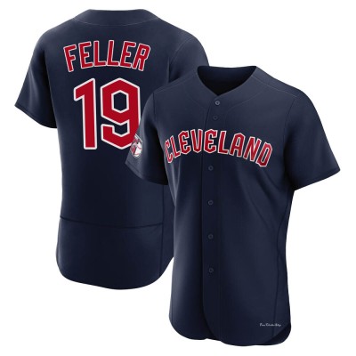 Men's Bob Feller Cleveland Guardians Authentic Navy Alternate Jersey