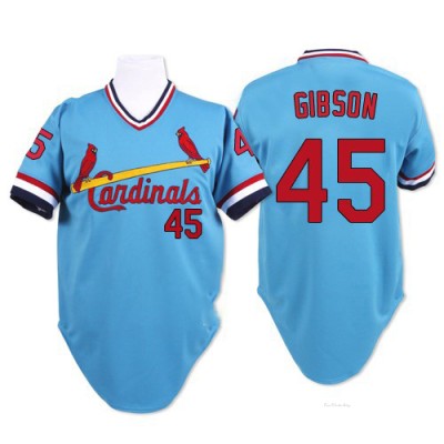 Men's Bob Gibson St. Louis Cardinals Authentic Blue Throwback Jersey