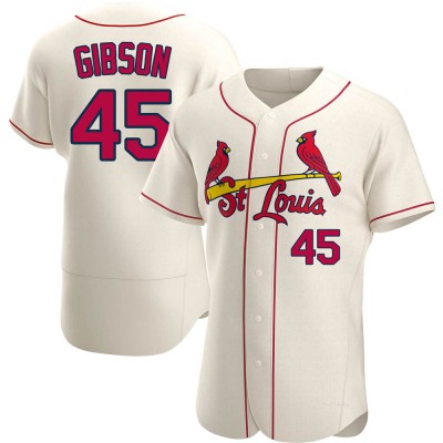 Men's Bob Gibson St. Louis Cardinals Authentic Cream Alternate Jersey