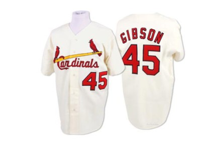 Men's Bob Gibson St. Louis Cardinals Authentic Cream Throwback Jersey