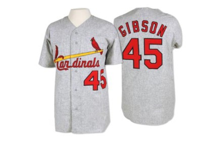 Men's Bob Gibson St. Louis Cardinals Authentic Grey 1967 Throwback Jersey