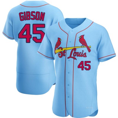 Men's Bob Gibson St. Louis Cardinals Authentic Light Blue Alternate Jersey